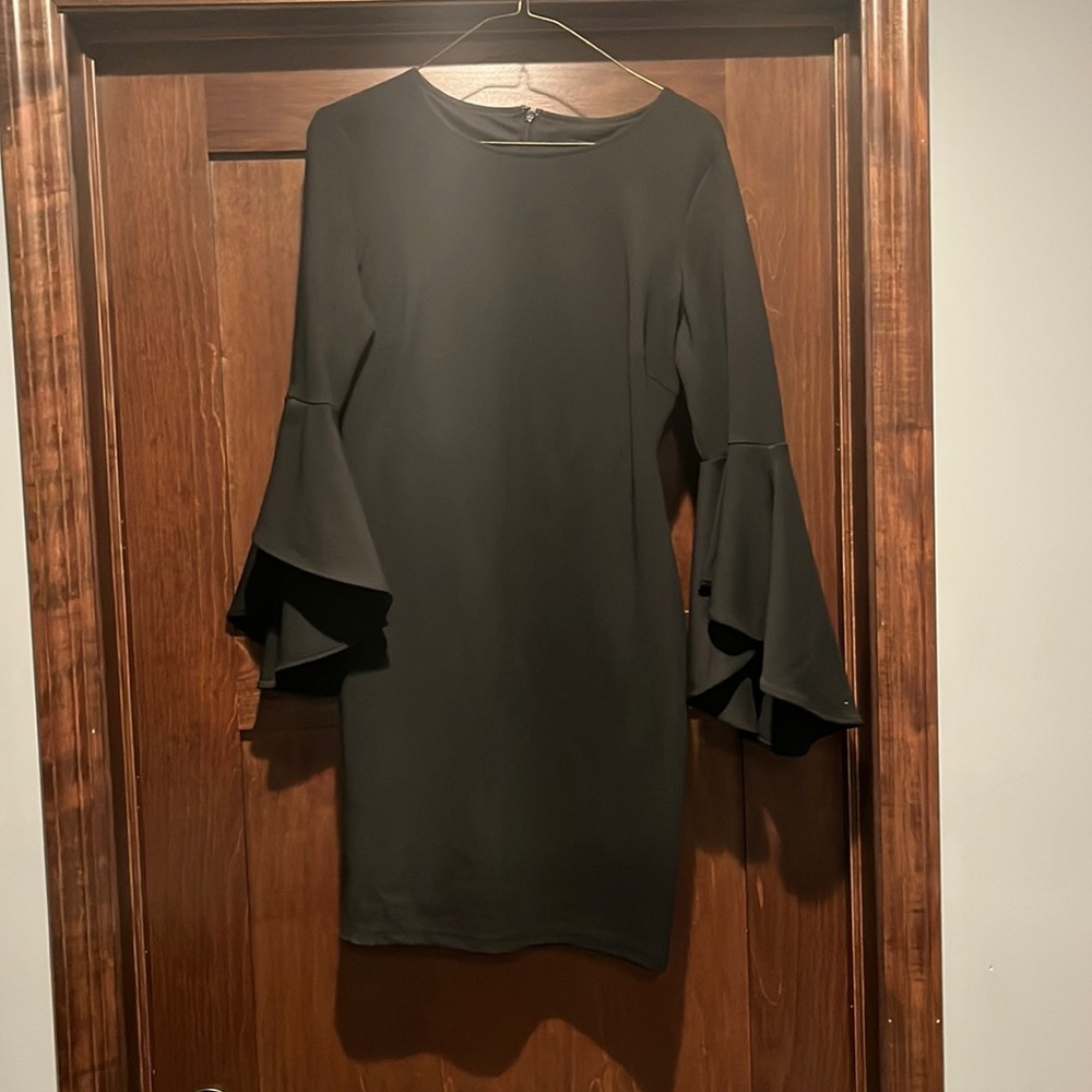 Black fitted cocktail dress